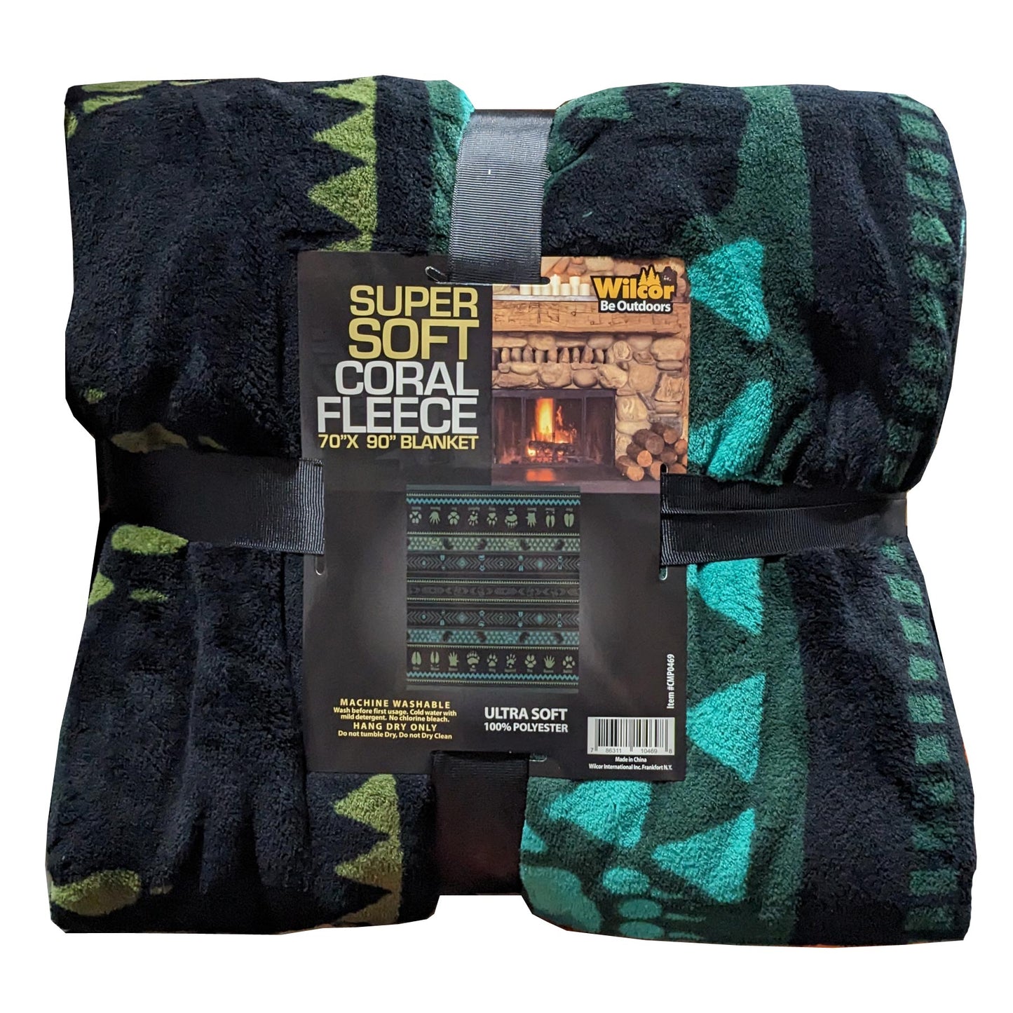 CORAL FLEECE BLANKET ANIMAL "TRACKS" PRINT - 70"x90" NEW-Wilcor-Awesome Adventures Colorado