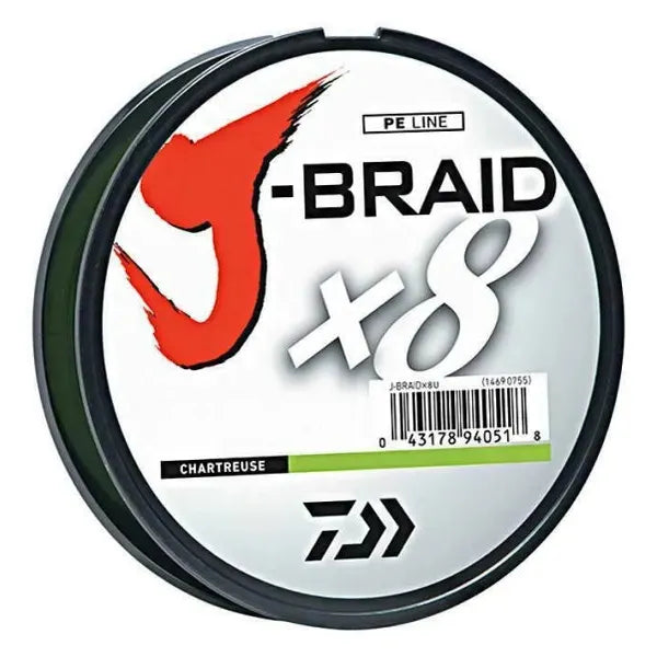 Daiwa J-Braid X8 Braided Fishing Line - 10lb. 165 Yards (150 M) Chartreuse Line-Daiwa-Awesome Adventures Colorado