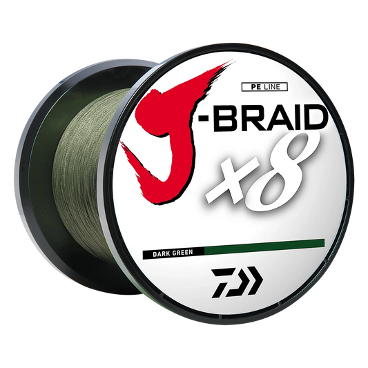 Daiwa J-Braid X8 Braided Fishing Line- 8lb. (150 M) Dark Green