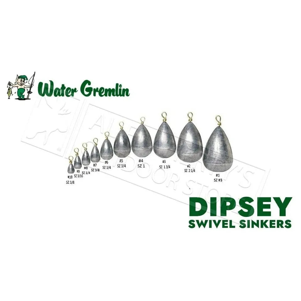 Dipsey Swivel Bass Casting 3/8 ounce Fishing Sinker 5pk. Water Gremlin Brand-Water Gremlin-Awesome Adventures Colorado