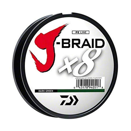 J-Braid x8 150 yards 6lb. Braided Fishing Line Dark Green